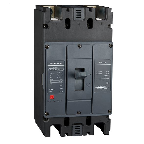 Автоматический выключатель в литом корпусе SMARTWATT PDE HCB315F-DC-280/3, 280 А, 3P, 25 кА купить по цене 20770 руб..  Самые дешёвые цены на HCB-DC